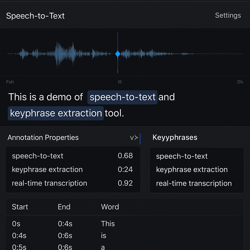Transcription & keyphrase